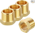 4 Pack Male to FeMale Adapter, 1/2" NTP Male x 3/8" NTP Female Threaded Brass by Rebower
