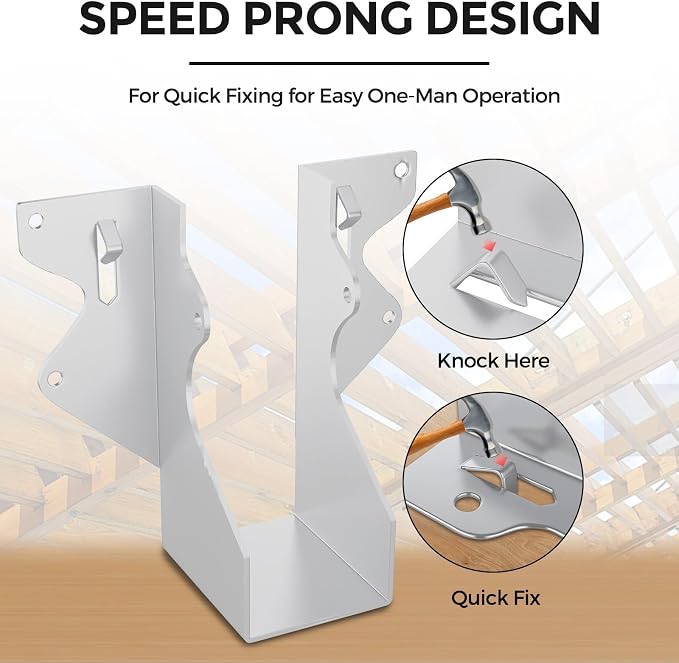 50 Pcs 2x4 Joist Hangers for Wood, 18 Gauge Metal Face Mount Joist Hangers - Image 2