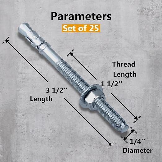 Party Animals 1/4 x 3-1/2 Inch Wedge Anchor - Image 2