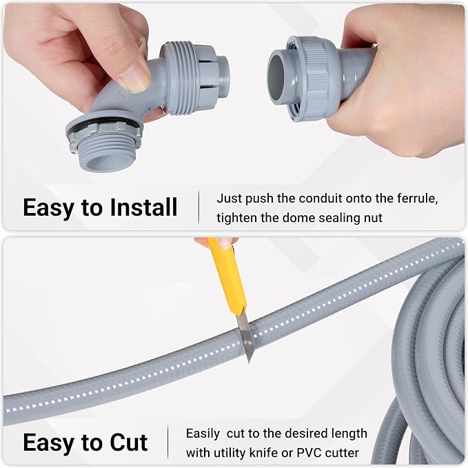 Neoaider 1/2 Inch 100FT Liquid Tight Conduit Kit | Flexible Non Metallic - Image 6