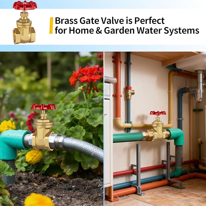 3/4’’NPT Brass Gate Valve, 200 WOG Manual Rotary Sluice Valve - Image 7