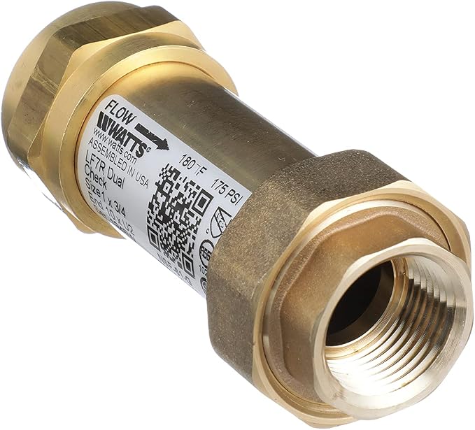 Watts LF7R Lead-Free Brass Dual Check Valve Backflow Preventer 1" x 3/4" - Image 6