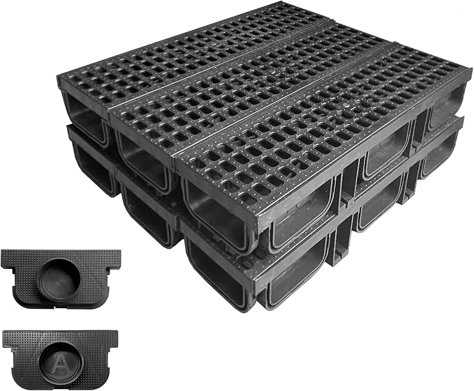 6 Pack 19.7x5.5x3.7 in. A15 Channel Drain by NATOTELADrainageSpecialist