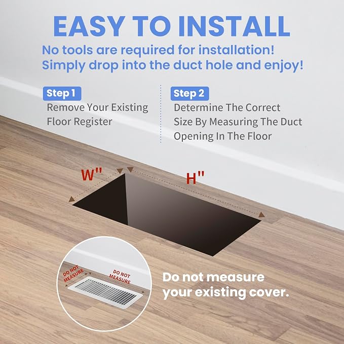 Howeall 4x14 Inches 2 Pack Heavy Duty Walkable Floor Register Easy Adjust Air - Image 6
