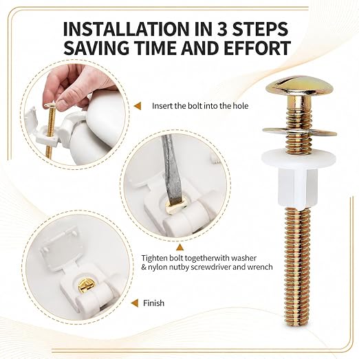 A.I.FORCE Toilet Seat Screws, Toilet Seat Bolts, Hinge Bolts & Nuts - Image 5