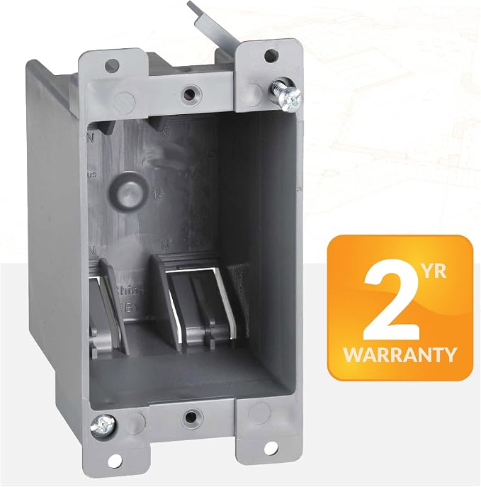 Newhouse Hardware 1-Gang PVC Old Work Electrical Outlet Box | 14 cu. in. - Image 5