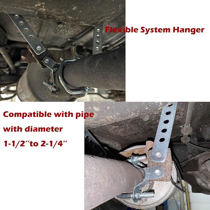 2 Pack Swivel Exhaust Pipe Hanger Muffler Mount Bracket Fit 2-1/4" Tailpipe | - Image 8
