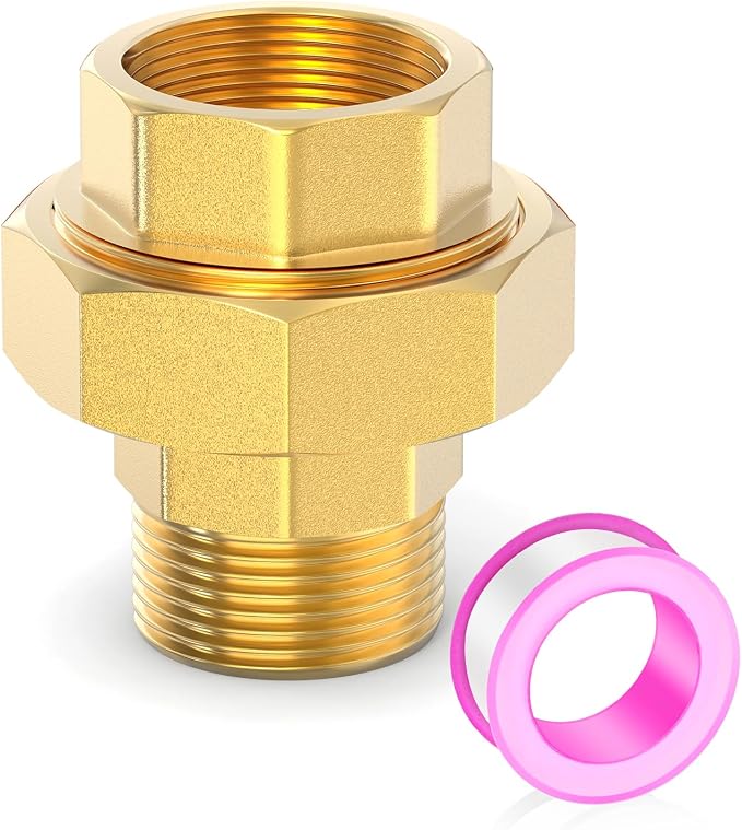 1PCS Brass Union，1-1/2" NPT Male x 1-1/2" NPT Female Brass Pipe Fitting by TAISHER