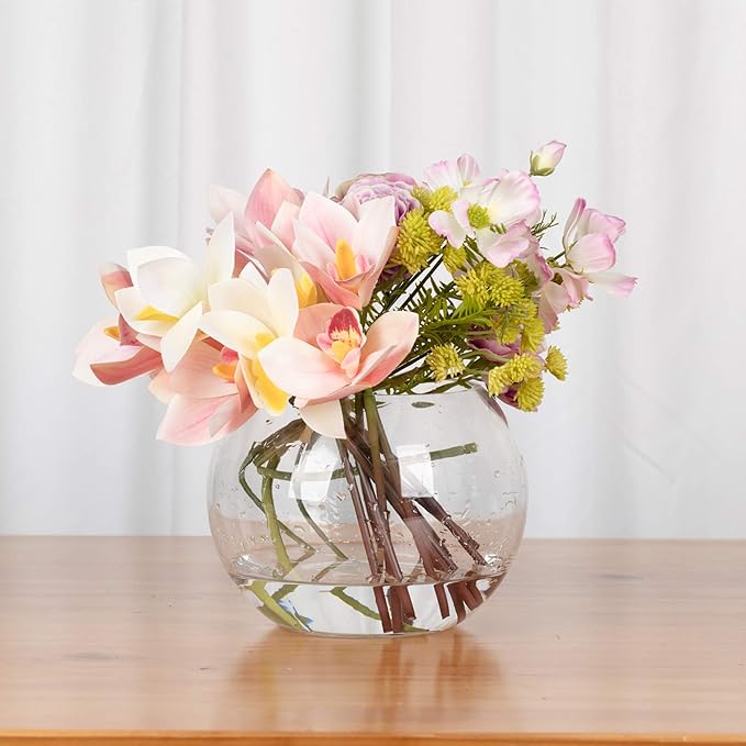WGVI Bowl Glass Vase, Diameter 8", Height 6", Open Width 5", 1 Piece - Image 6