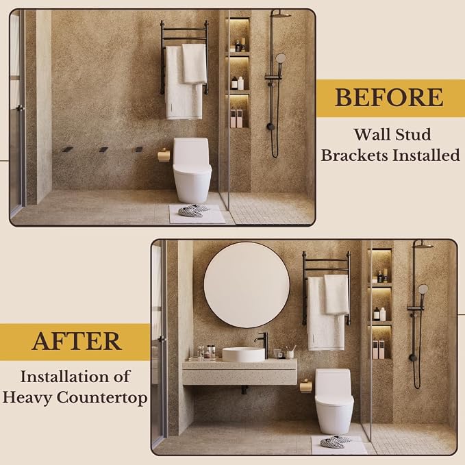 20 inch Floating Countertop Support Brackets by Balin Designs, Free Hanging - Image 5