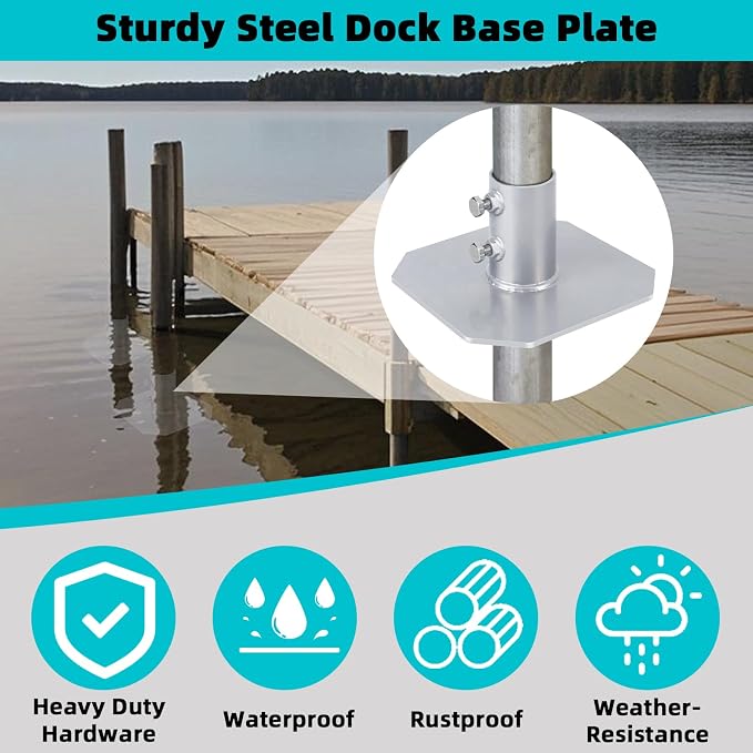 2 Pack Stationary Dock Bottom Pad, Stationary Dock Base Plate, Floating Dock - Image 4