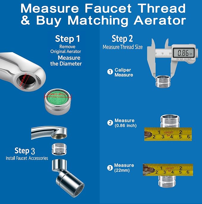 Faucet Aerator Adapter, 55/64" Male to 55/64" Male | Chrome Brass Faucet - Image 3