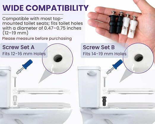2 Set Toilet Seat Screws, Stainless Steel Toilet Seat Bolts - Image 2