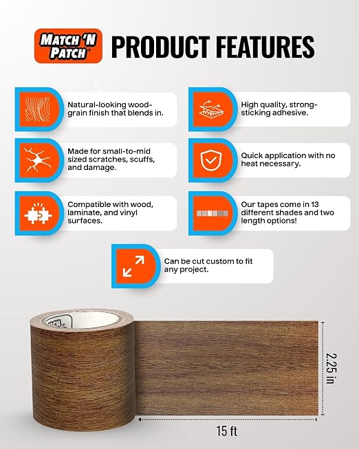 MATCH 'N PATCH Wood Grain Repair Tape - Image 2