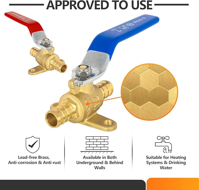 40PC HeSun 1/2 Inch PEX Ball Valves - Image 2