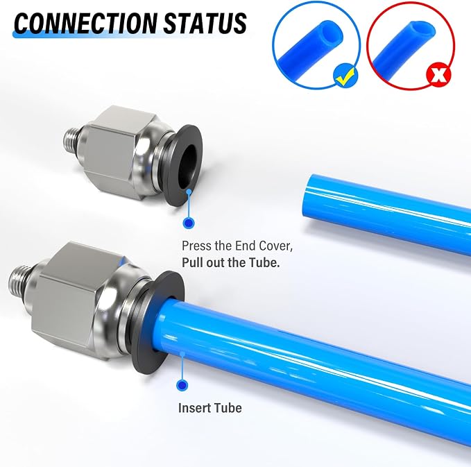TAILONZ 6mm Tube OD x M5 Male Straight Push to Connect Fitting 10pcs | - Image 5