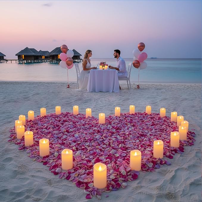 Flameless Candles 4" 5" 6" Outdoor Indoor Pillars Battery Operated Flickering - Image 5