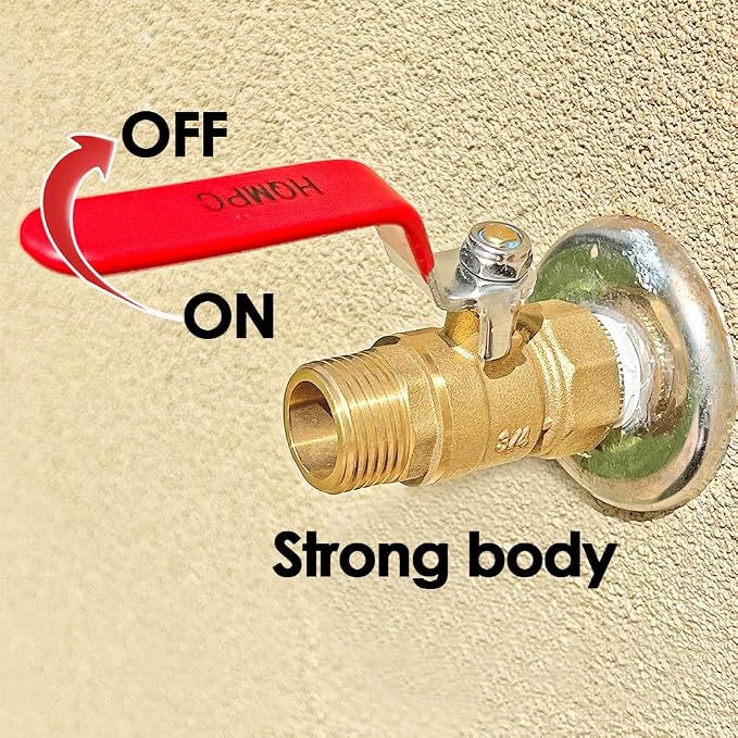 Garden Hose Shut Off Valve Ball Valve 3/4" GHT Water Hose Shut Turn Off Valve - Image 2