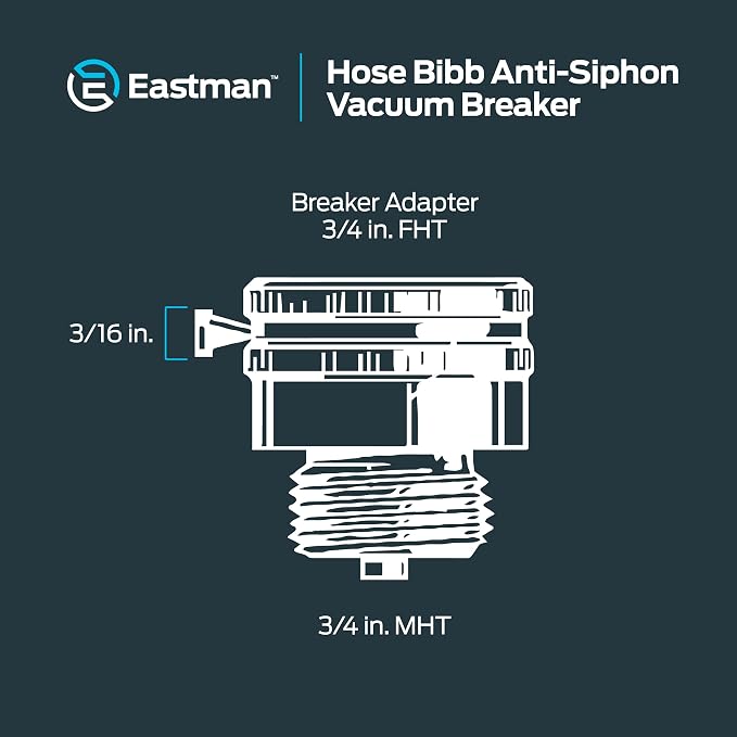 Eastman 3/4 Inch FHT x 3/4 Inch MHT Hose Bibb Anti Siphon Vacuum Breaker - Image 6