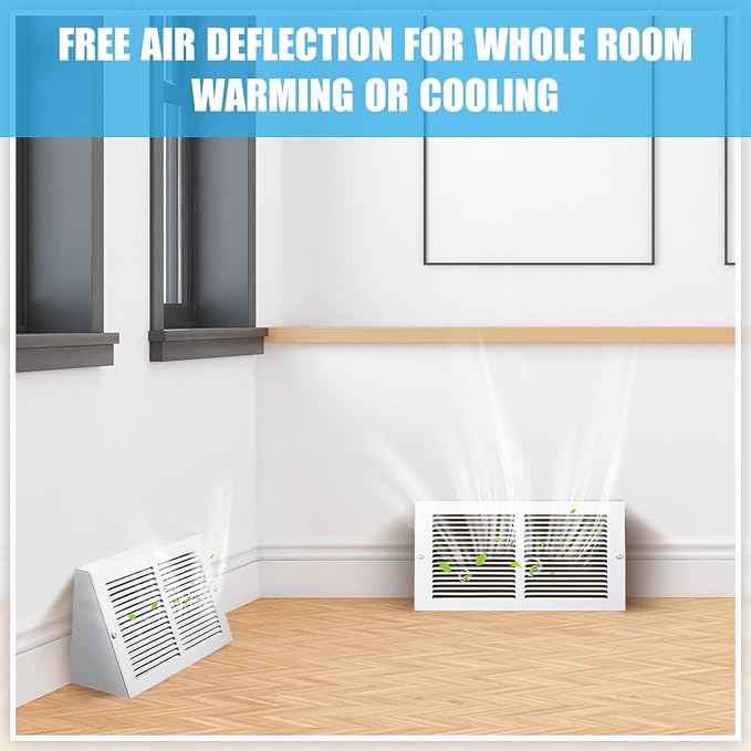 Honeydak 2 Pack Baseboard Register Vent Covers 14" x 6" Duct Opening Size - Image 6