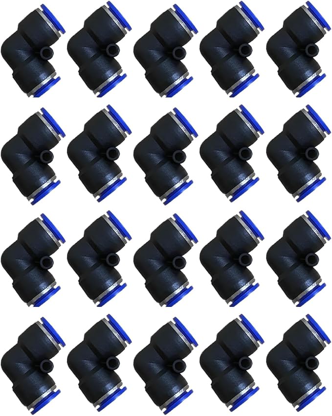 1/4" Od Air Line Elbow Union, Push To Connect Air Fittings, Push Elbow Push Air by ROZESAZZ