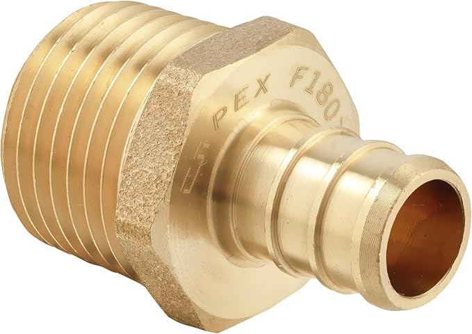 5PC Pex Barb Crimp Brass Fittings 1/2 Inch x 1/2 Inch NPT Male Adapter | ASTM - Image 2