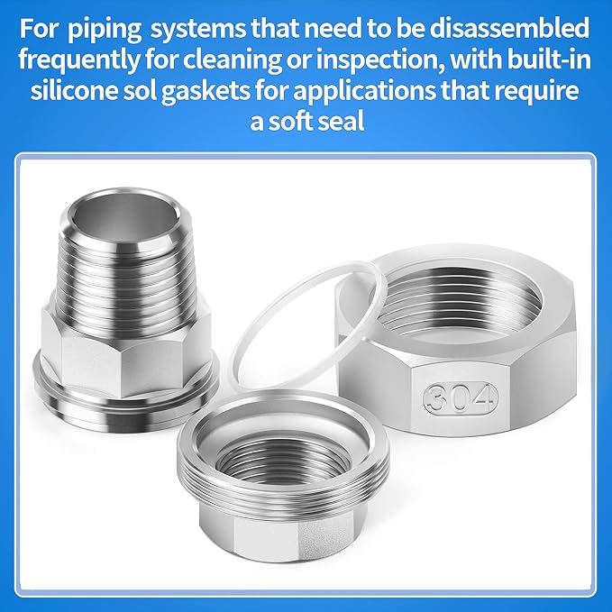 ChillWaves 304 Stainless steel Cast Pipe Fitting, Union，2" NPT Male x 2" NPT - Image 5