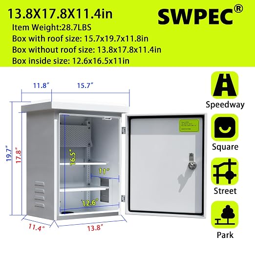 Metal Nema Enclosure with Fan Vented, Mount Track Electrical Box 16X20X12 | - Image 2