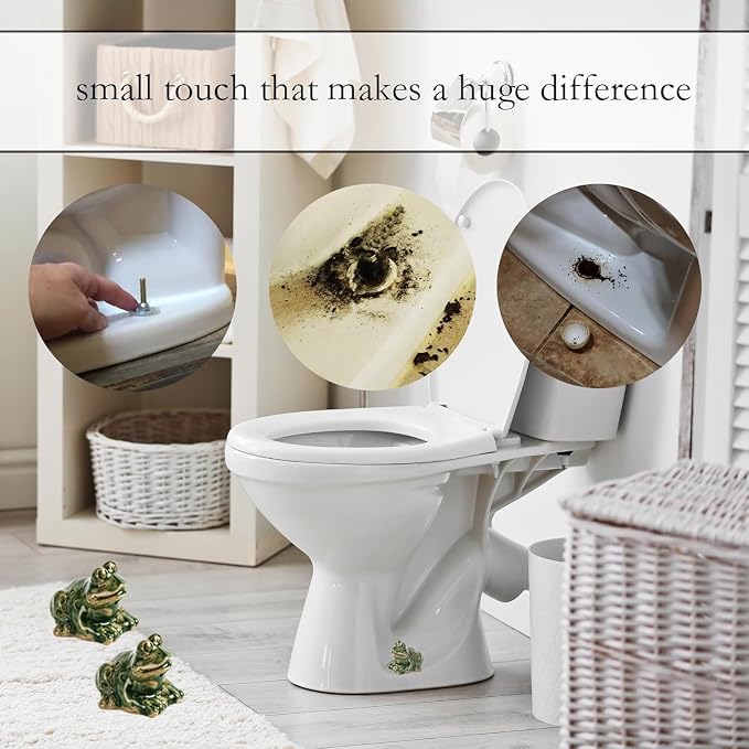 WANSHUNLMI Frog Toilet Floor Bolt Covers, Ceramic Frog Toilet Bolt Caps Cute - Image 2