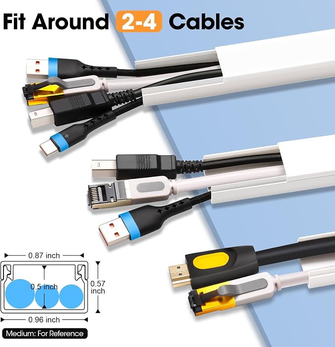 YesBes 87in Cord Hider Kit, Cord Covers - Image 2
