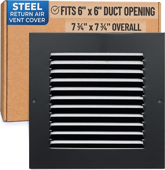 Fits 6x6 Duct Opening | Steel Return Air Grille by Handua | Vent Cover Grill by Handua