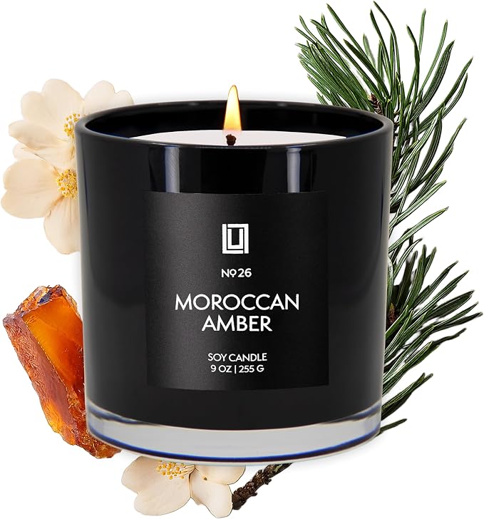 Lulu Candles Moroccan Amber Luxury Scented Soy Jar Candle, 9 Oz. | Smells Musky by LULUCANDLES