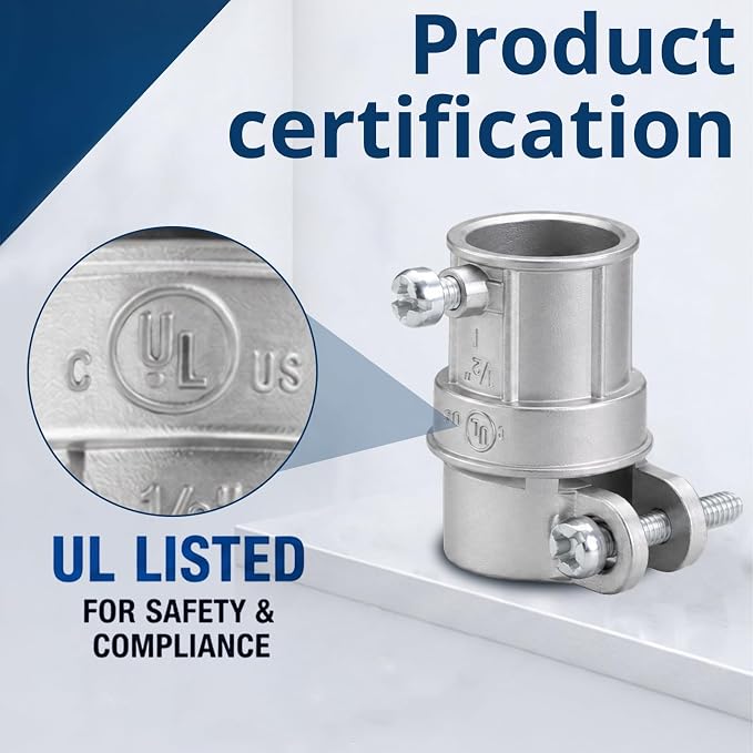1/2 in. Squeeze EMT to Flex Coupling, UL Listed, 5 Pack | Zinc Die-Cast Body - Image 4