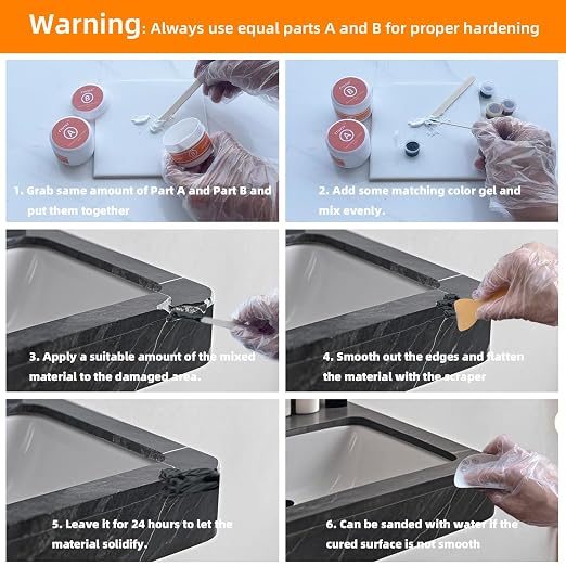 Granite and Quartz Countertop Chip Filler Repair Kit Tile & Fiberglass - Image 5