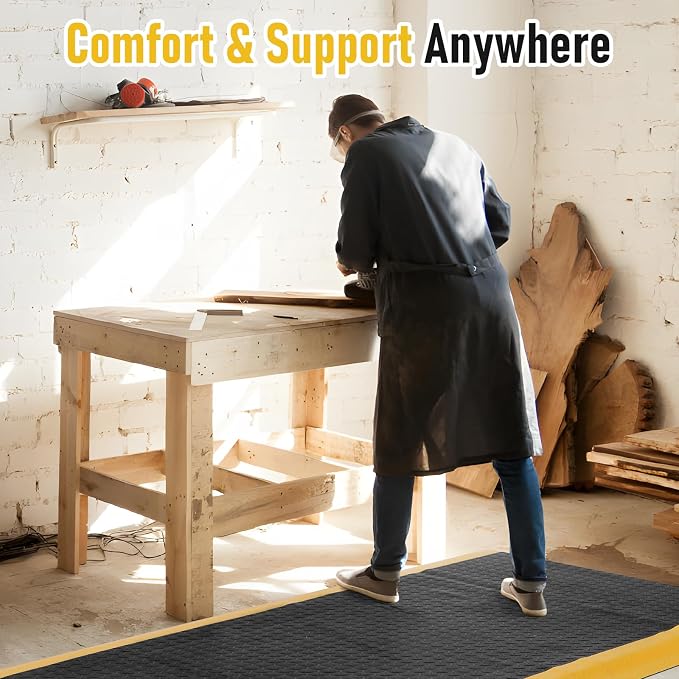 tonchean 3 x 7 FT Anti Fatigue Mats Extra Thick 15/16" Work Mat - Image 4