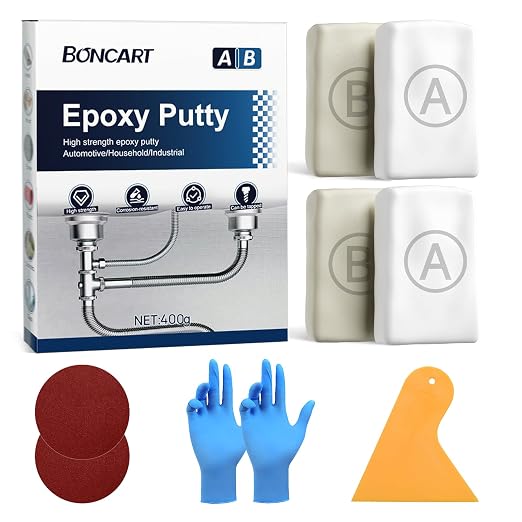 Boncart High Strength AB Epoxy Putty, 400g Steel Reinforced Repair Filler | by BONCART