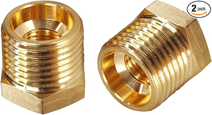 2 Pcs Brass Bushing 3/8" Male to 1/8" Female, 3/8" to 1/8" NPT Adapter Hex by Gadoutcover