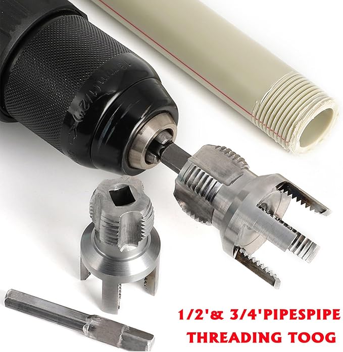 PVC Pipe Threader Kit, 3 Piece Set, Internal and External Threading, Compatible - Image 4