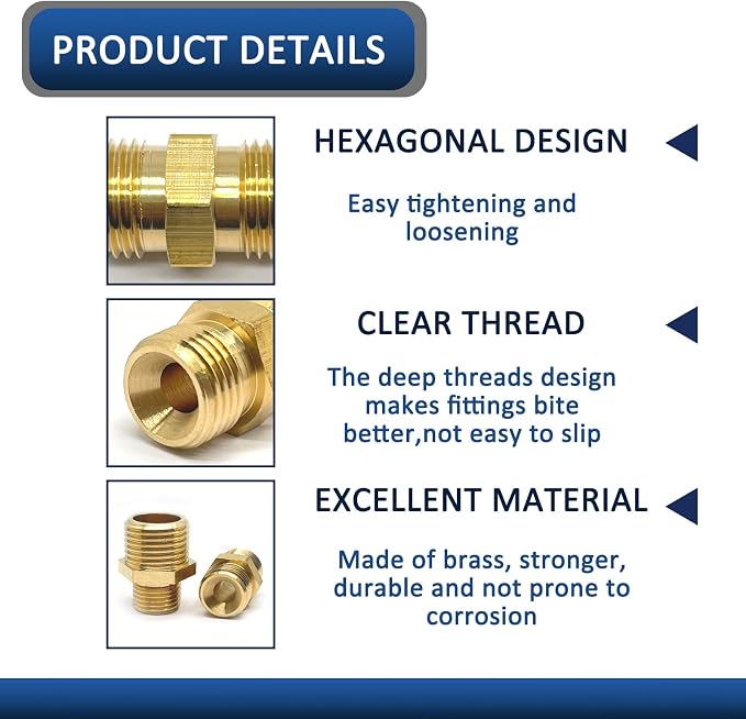 1 Pcs M16 x 1.5mm Male to M14 x 1.5mm Male Adapter, Welding Hose Coupler Adapte - Image 3