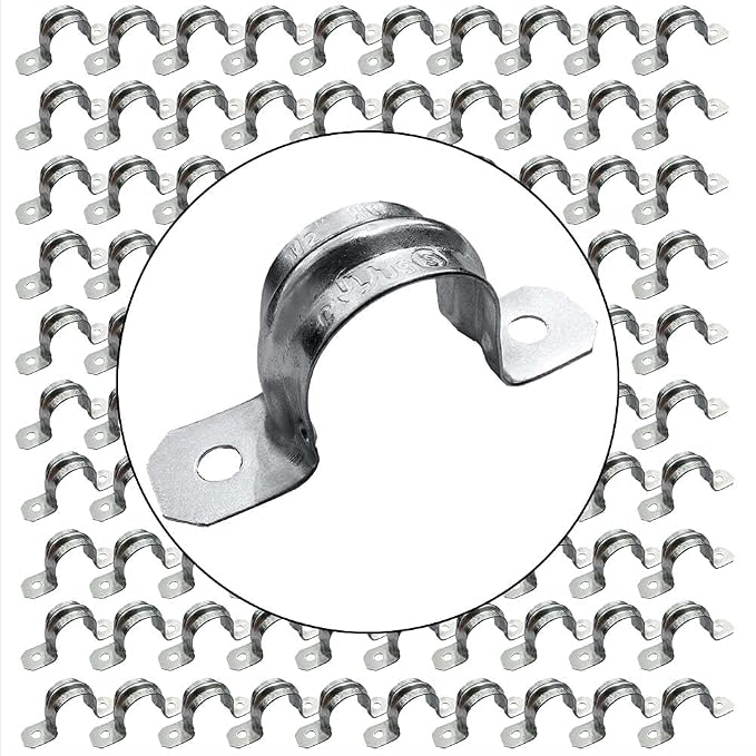 3/4-Inch EMT Two-Hole Conduit Strap — Reinforced Rib, Heavy-Duty Zinc-Plated - Image 2