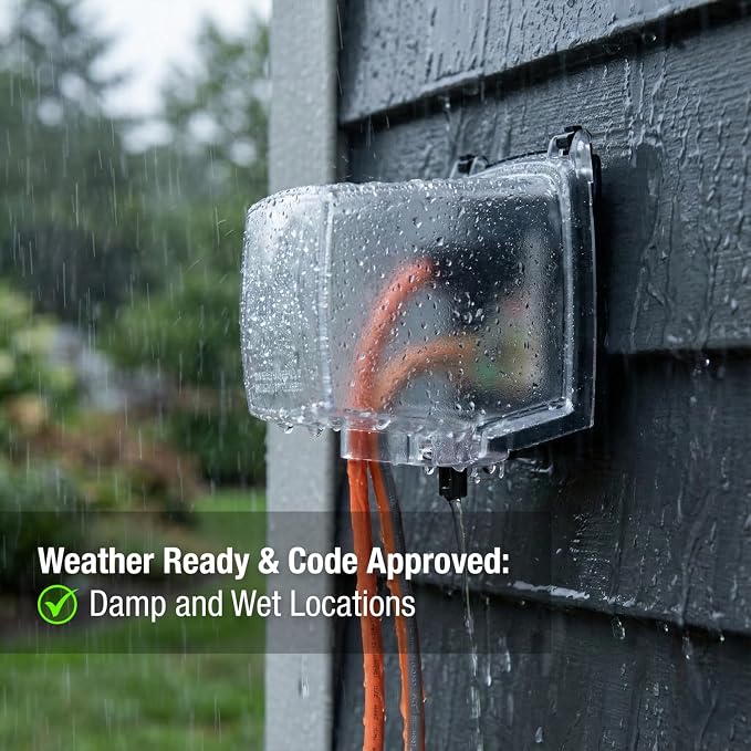 Intermatic WP1050 4-3/4" Deep Weatherproof Outlet Cover – Clear, GFCI & Round - Image 4