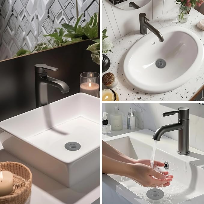 Hibbent 2 PCS Upgraded 3 in 1 Bathroom Sink Drain Strainer, Pop Up Stopper - Image 9