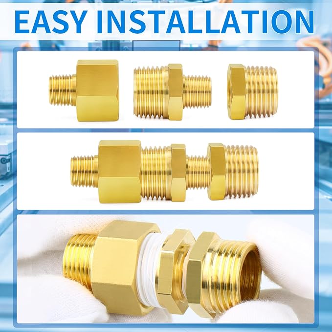 ChillWaves Brass Pipe Fitting Extension Adapter 3/4" NPT Female x 3/4" NPT Male - Image 7