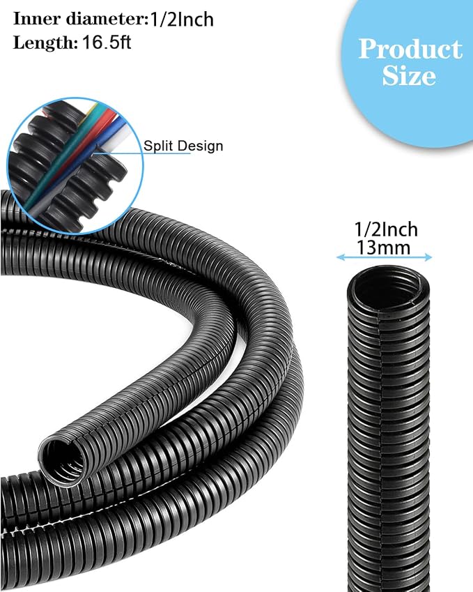 1/2 Inch Wire Loom Split Tubing - Image 2