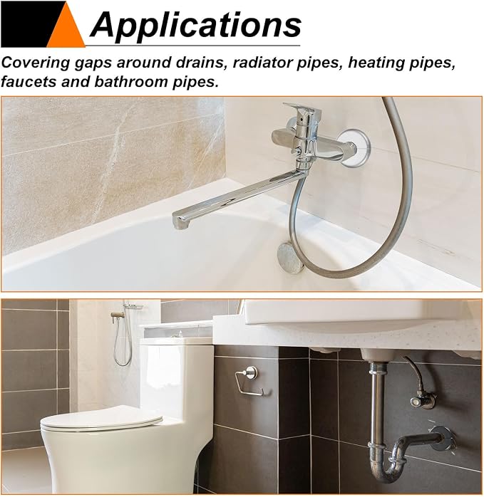 HARFINGTON 2pcs Wall Split Flange 78mm/3.1" Self-Adhesive Plumbing Cover Plates - Image 7