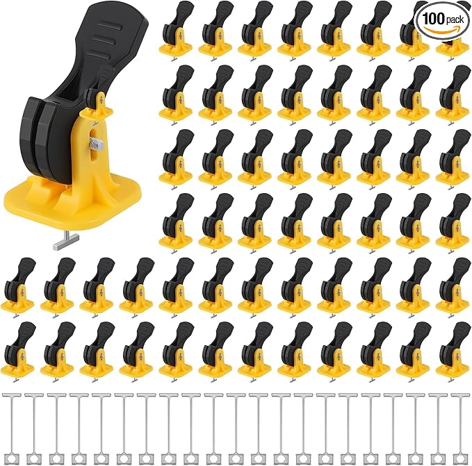 Nuanchu Tile Leveling System Kit 100 Reusable Tile Spacers + 100 1/16'' by Nuanchu