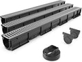 Vodaland - 3 Inch Easy 1 Premium Trench Drain Channel - Galvanized Stamped by Vodaland