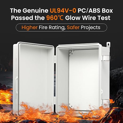 QILIPSU UL94-V0 Outdoor Electrical Box 16.4"x12.4"x7.1" Waterproof Junction Box - Image 2