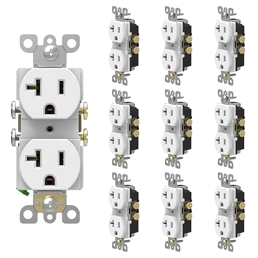 ThunderWay Duplex Electrical Receptacle Outlets, 20Amp 125V Heavy-Duty Wall by ThunderWay