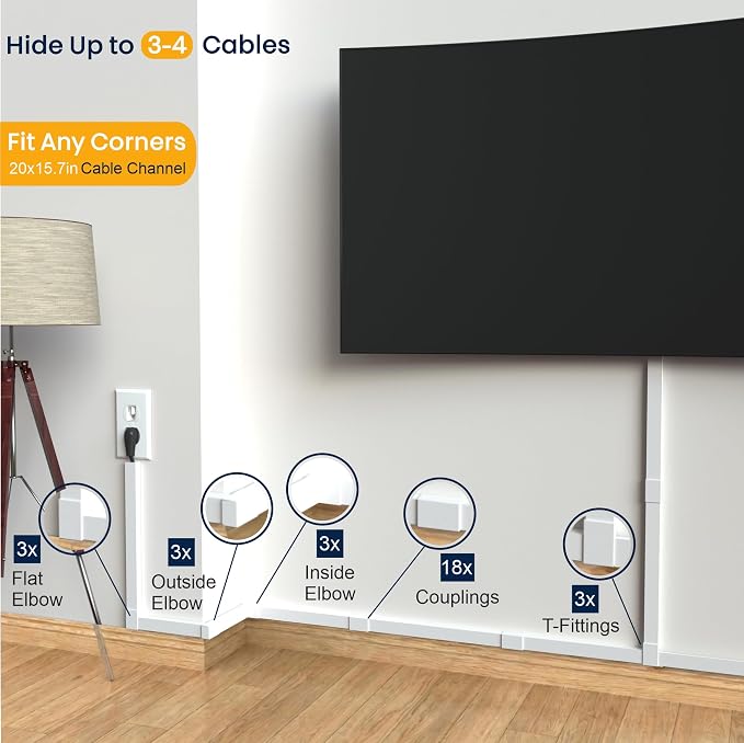 Cord Hider, Wire Cover, Cord Covers Wall Mounted TV, Cable Hider, 315 in - Image 2